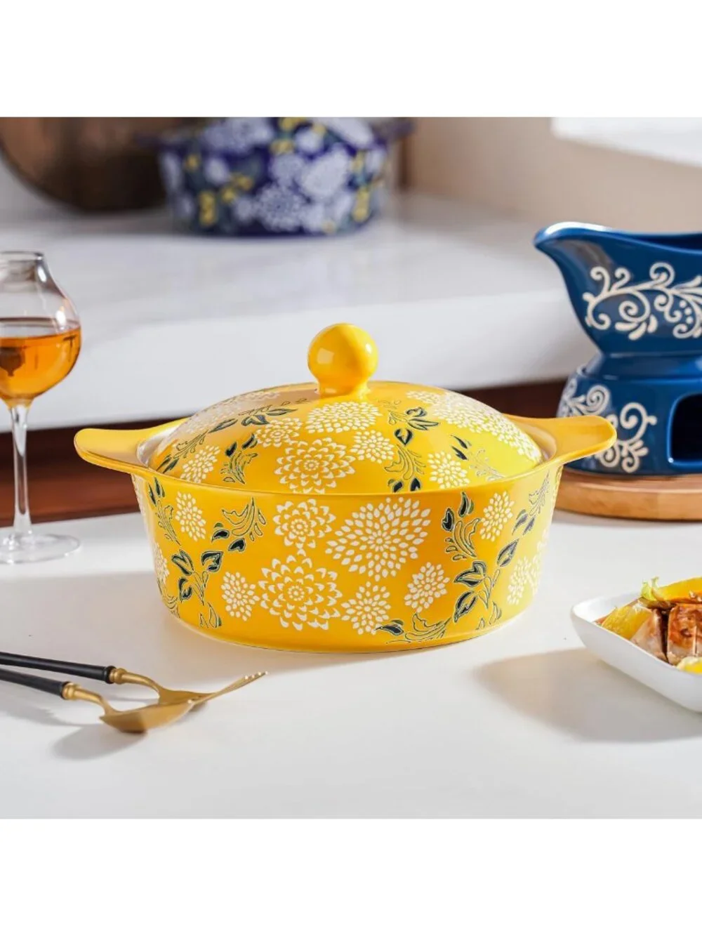 Ceramic Casserole Dish with Lid - Versatile Oven Baking Dish for Home Cooking